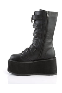 Demonia DAMNED-225 Black Vegan Leather Knee boot in Black Vegan Leather
