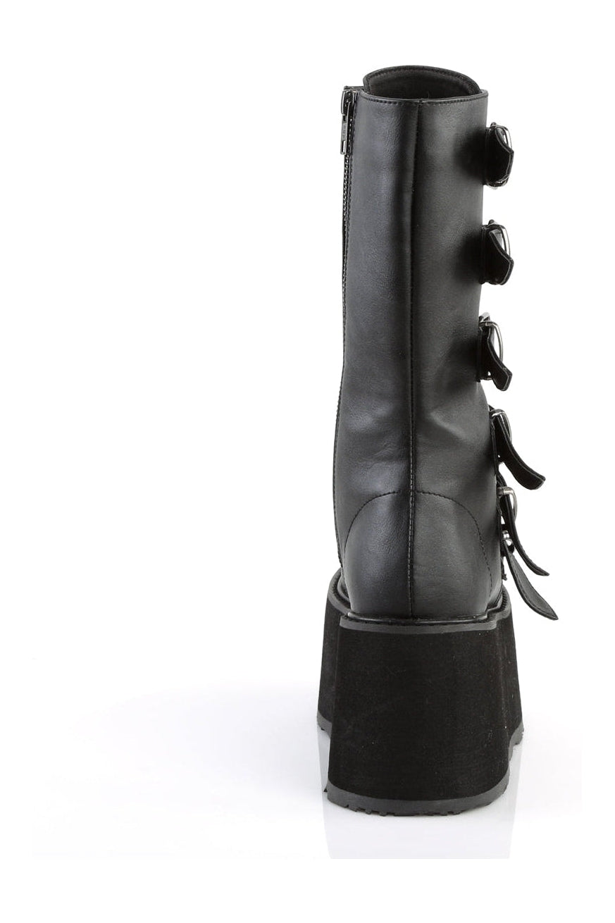 DAMNED-225 Black Vegan Leather Knee boot