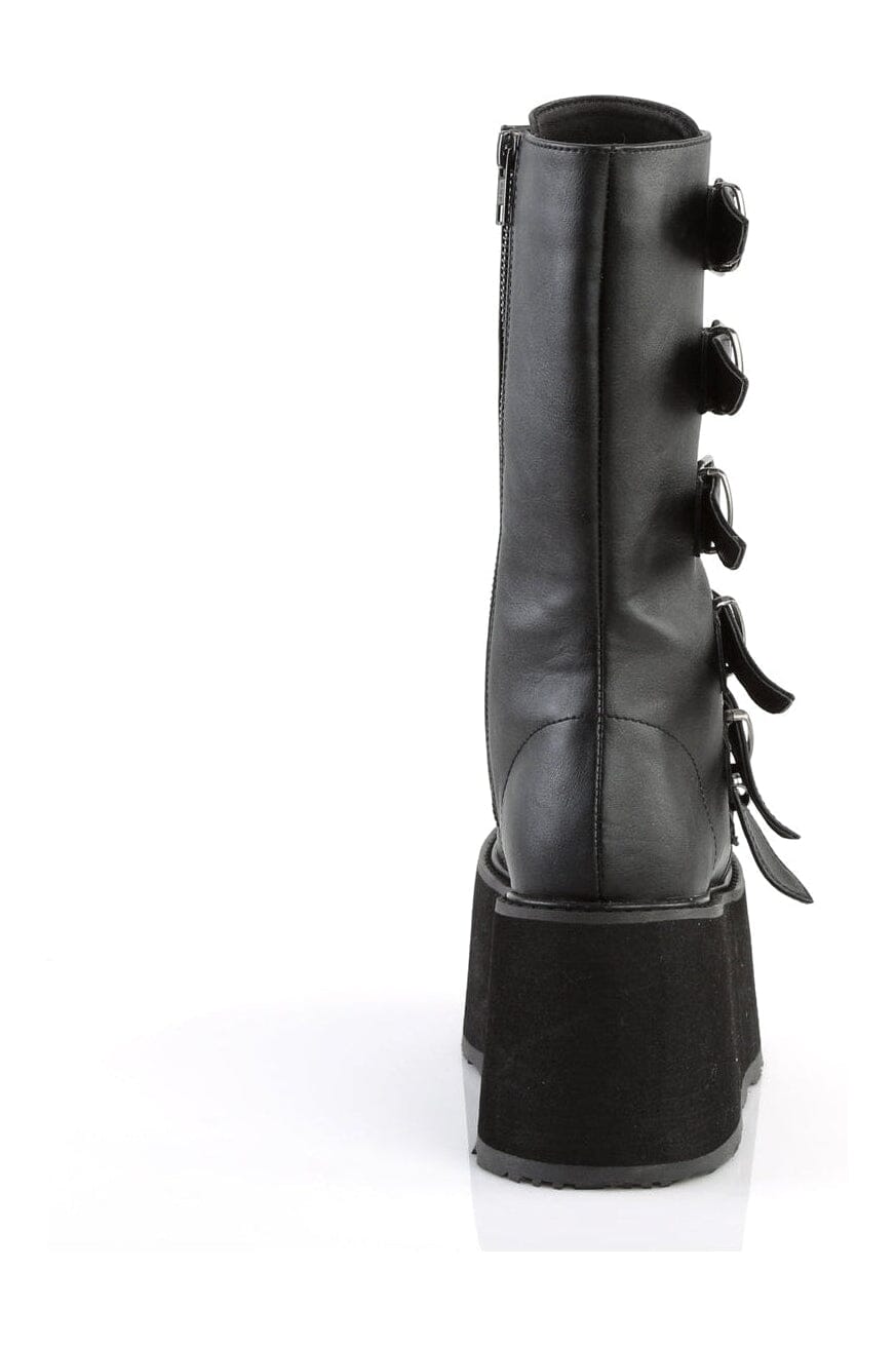 Demonia DAMNED-225 Black Vegan Leather Knee boot in Black Vegan Leather