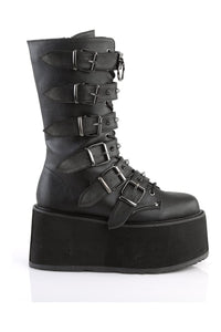 Demonia DAMNED-225 Black Vegan Leather Knee boot in Black Vegan Leather