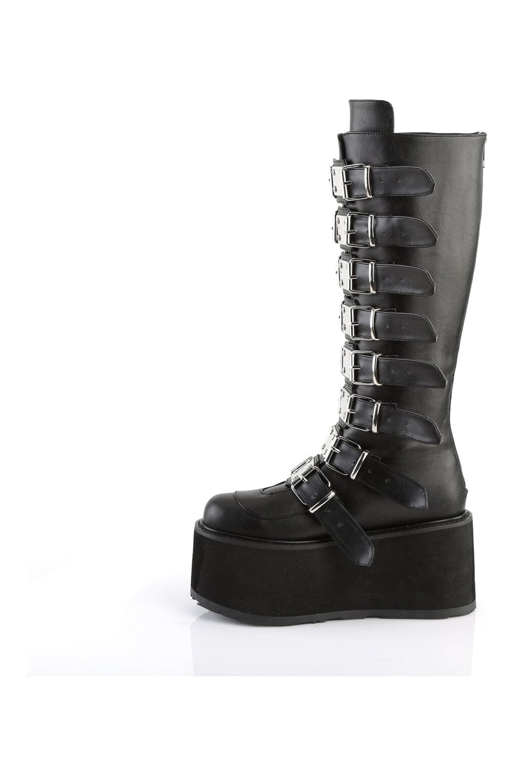 DAMNED-318 Black Vegan Leather Knee Boot