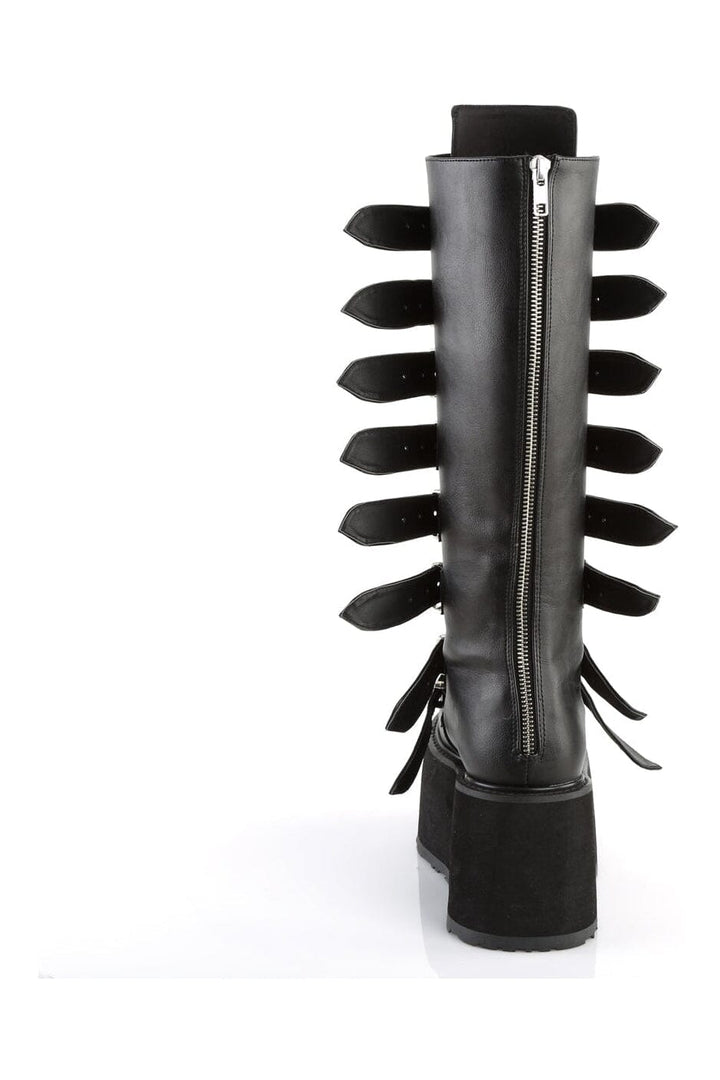 DAMNED-318 Black Vegan Leather Knee Boot