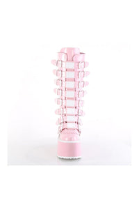Demonia DAMNED-318 Pink Hologram Knee boot in Pink Hologram