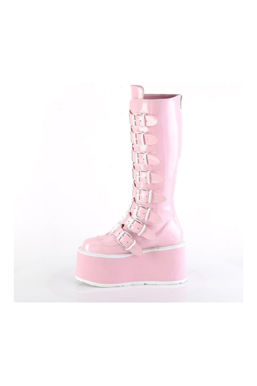 Demonia DAMNED-318 Pink Hologram Knee boot in Pink Hologram