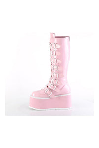 Demonia DAMNED-318 Pink Hologram Knee boot in Pink Hologram