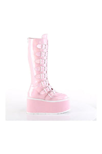 Demonia DAMNED-318 Pink Hologram Knee boot in Pink Hologram