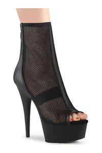 Pleaser DELIGHT-1006 Black Faux Leather Ankle Boot in Black Faux Leather from SexyShoes.com