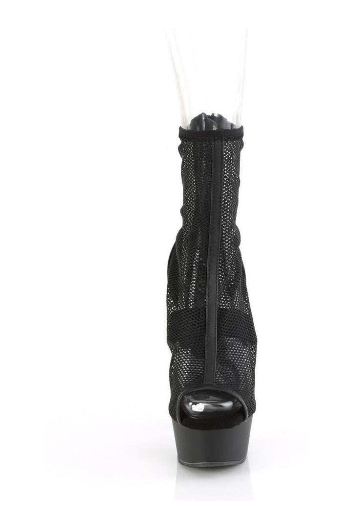DELIGHT-1006 Black Faux Leather Ankle Boot