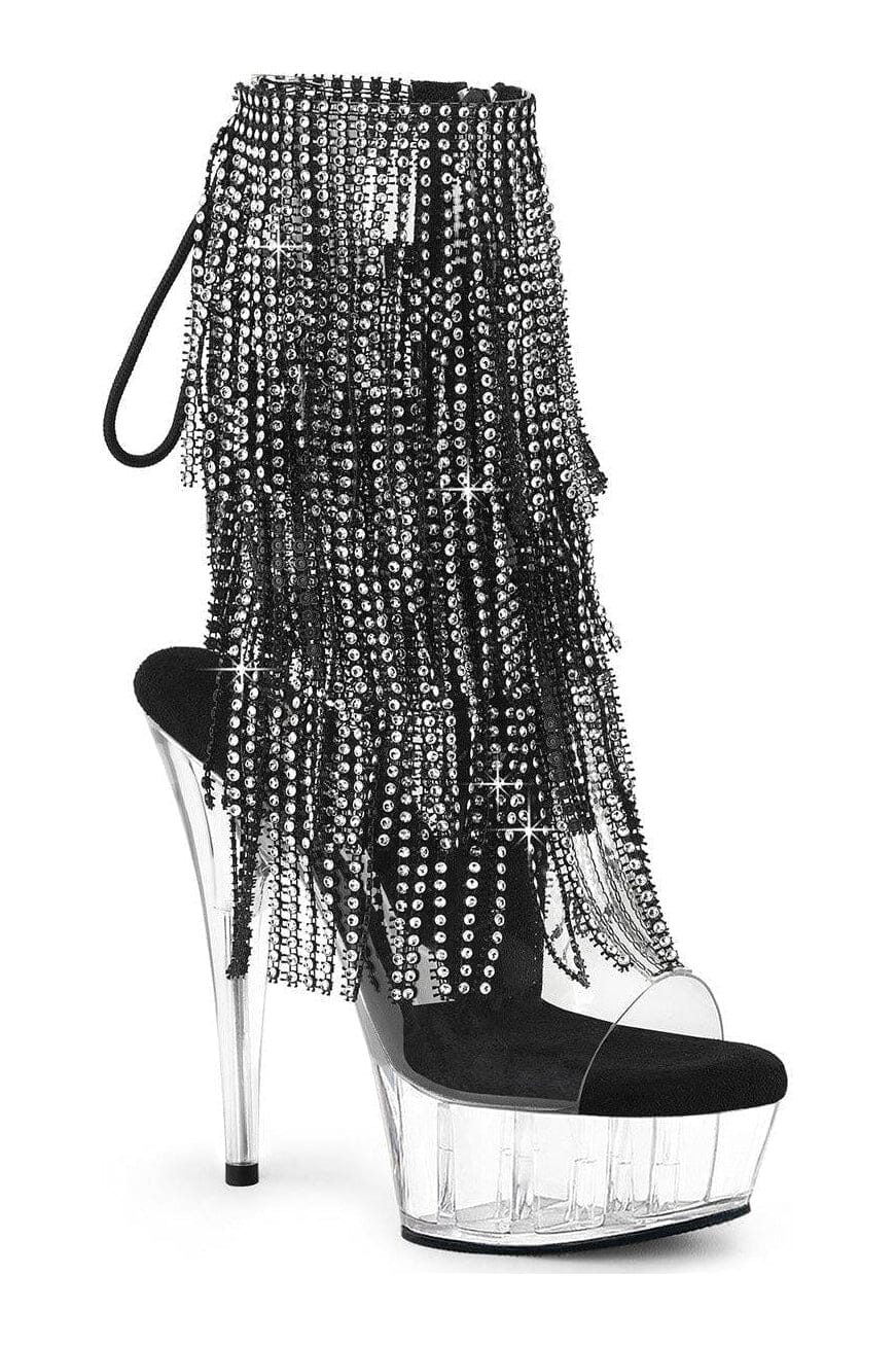 Pleaser DELIGHT-1017RSF Clear Vinyl Ankle Boot in Clear Vinyl from SexyShoes.com