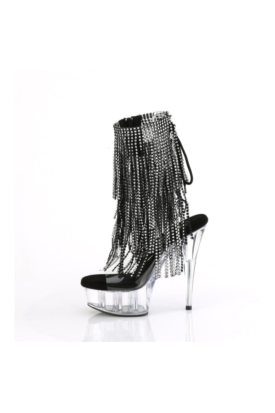 Pleaser DELIGHT-1017RSF Clear Vinyl Ankle Boot in Clear Vinyl