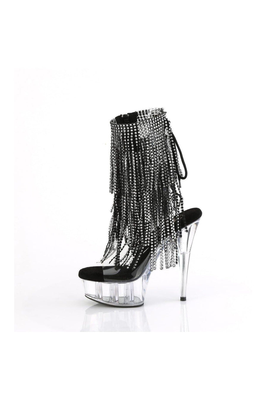 Pleaser DELIGHT-1017RSF Clear Vinyl Ankle Boot in Clear Vinyl