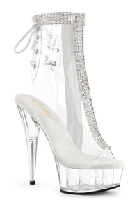 Pleaser DELIGHT-1018C-2RS Clear Vinyl Ankle Boot in Clear Vinyl from SexyShoes.com