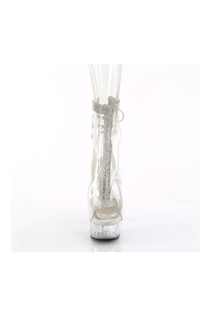 DELIGHT-1018C-2RS Clear Vinyl Ankle Boot