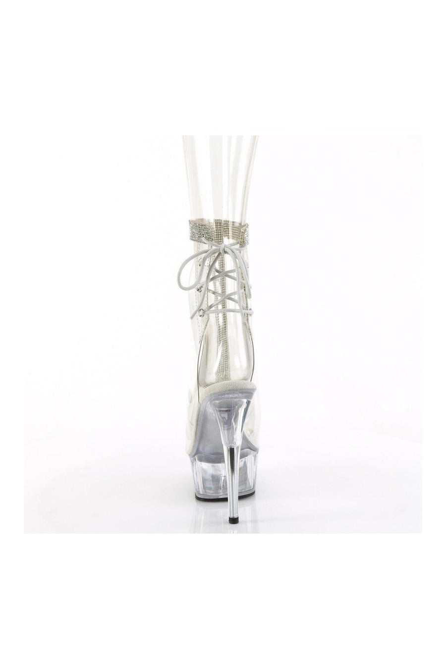 Pleaser DELIGHT-1018C-2RS Clear Vinyl Ankle Boot in Clear Vinyl