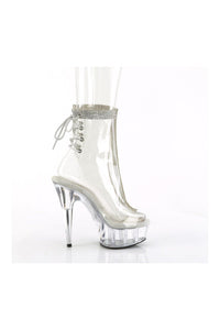 Pleaser DELIGHT-1018C-2RS Clear Vinyl Ankle Boot in Clear Vinyl
