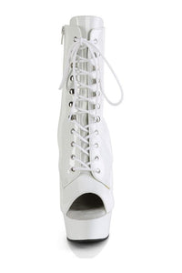 Pleaser DELIGHT-1021 White Patent Ankle Boot in White Patent