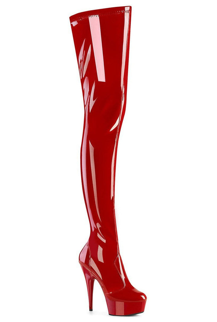 DELIGHT-4000 Red Patent Thigh Boot