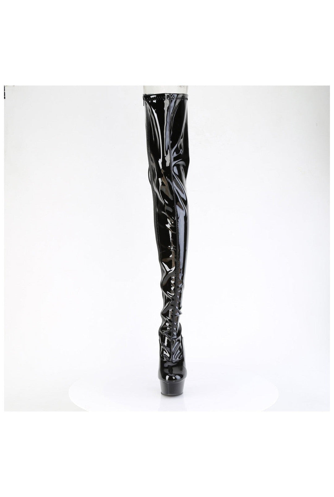 DELIGHT-4063 Black Patent Thigh Boot