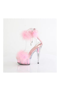 Pleaser DELIGHT-624F Clear Marabou Sandal in Clear Marabou