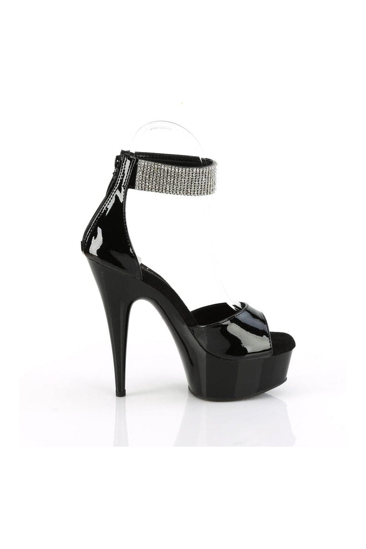 DELIGHT-625 Black Patent Sandal