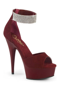 Pleaser DELIGHT-625 Burgundy Faux Suede Sandal in Burgundy Faux Suede from SexyShoes.com