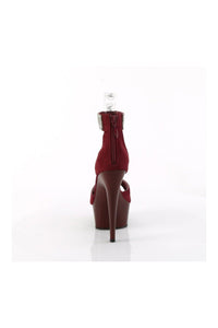 Pleaser DELIGHT-625 Burgundy Faux Suede Sandal in Burgundy Faux Suede