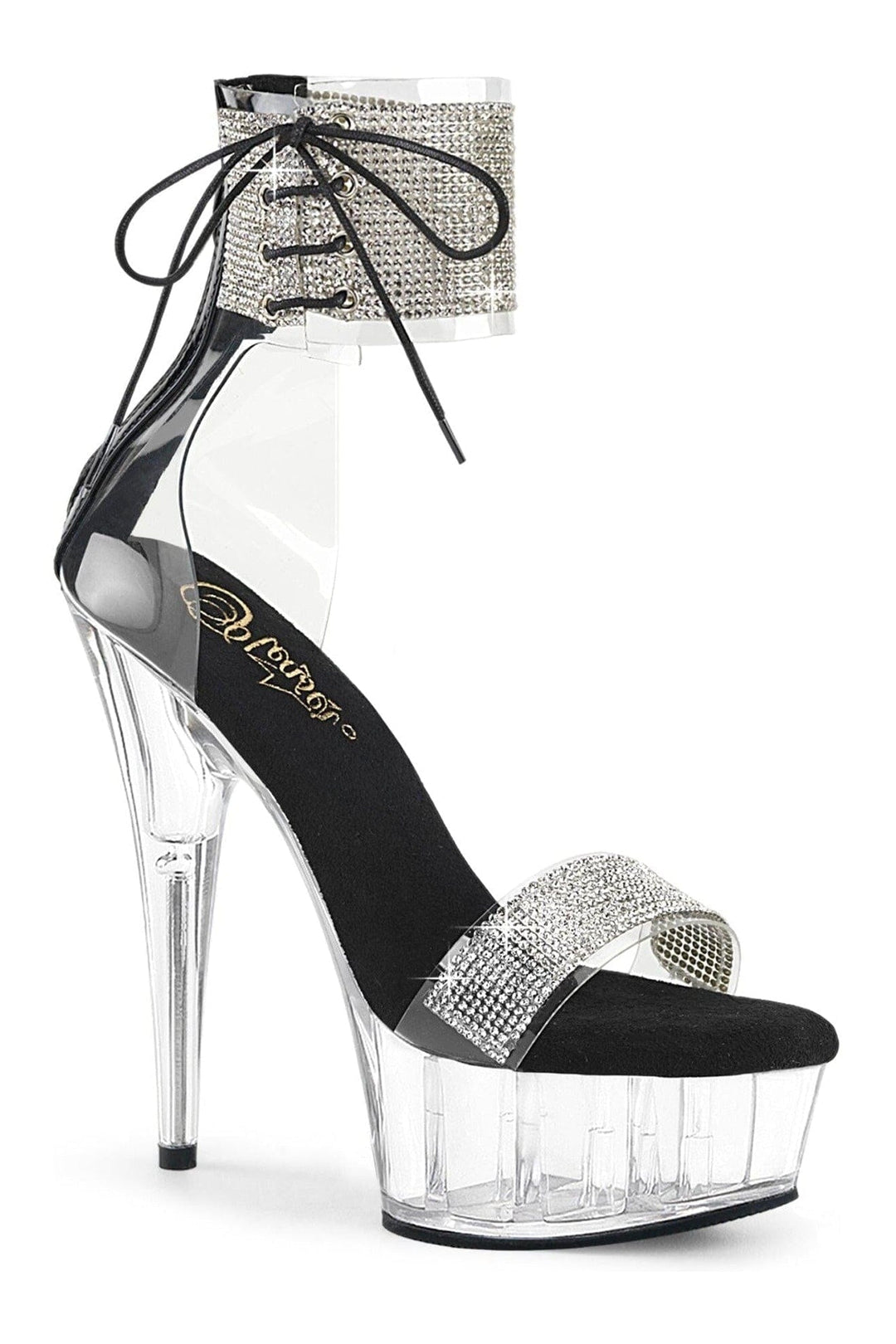 Pleaser DELIGHT-627RS Clear Vinyl Sandal in Clear Vinyl from SexyShoes.com