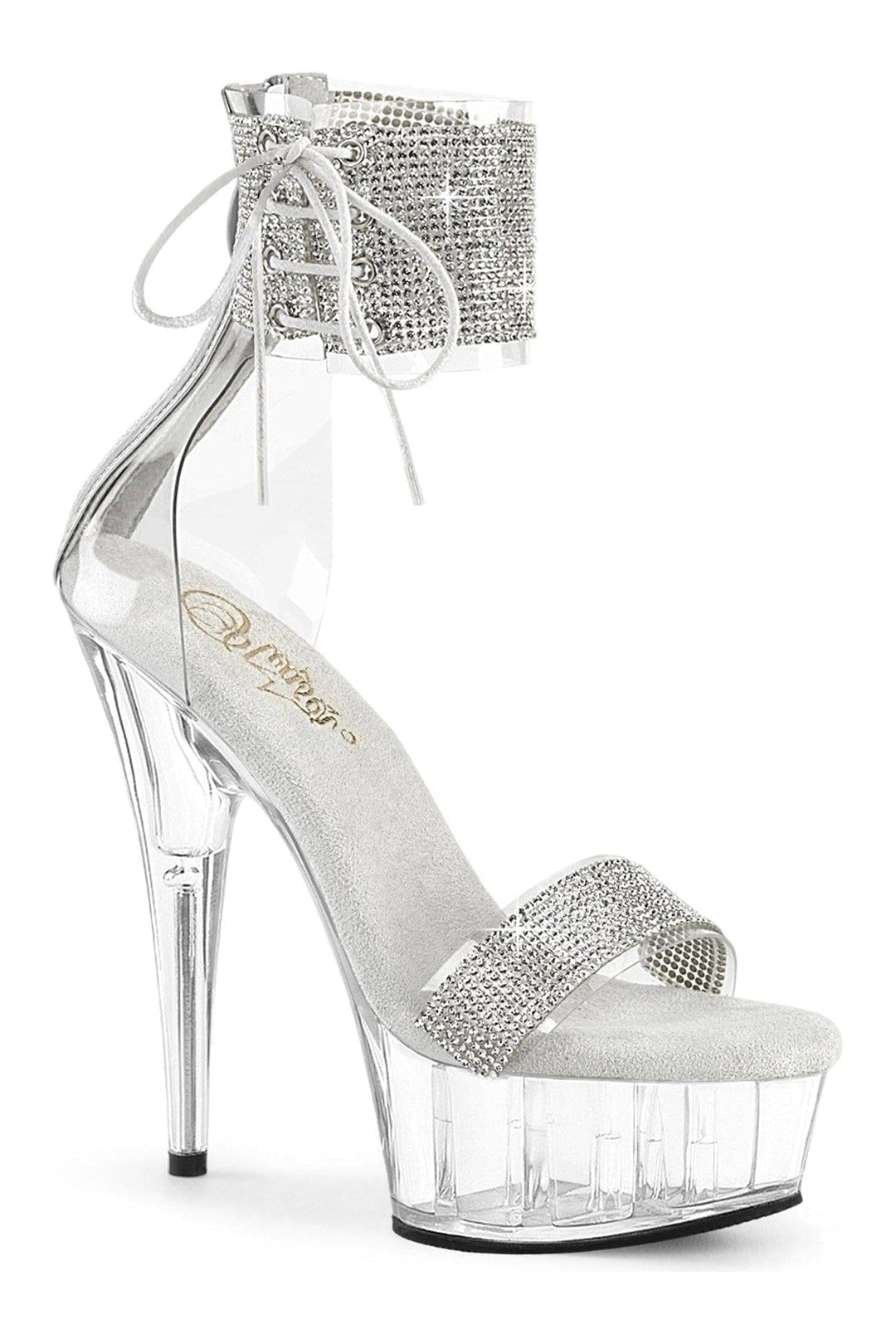 Pleaser DELIGHT-627RS Clear Vinyl Sandal in Clear Vinyl from SexyShoes.com