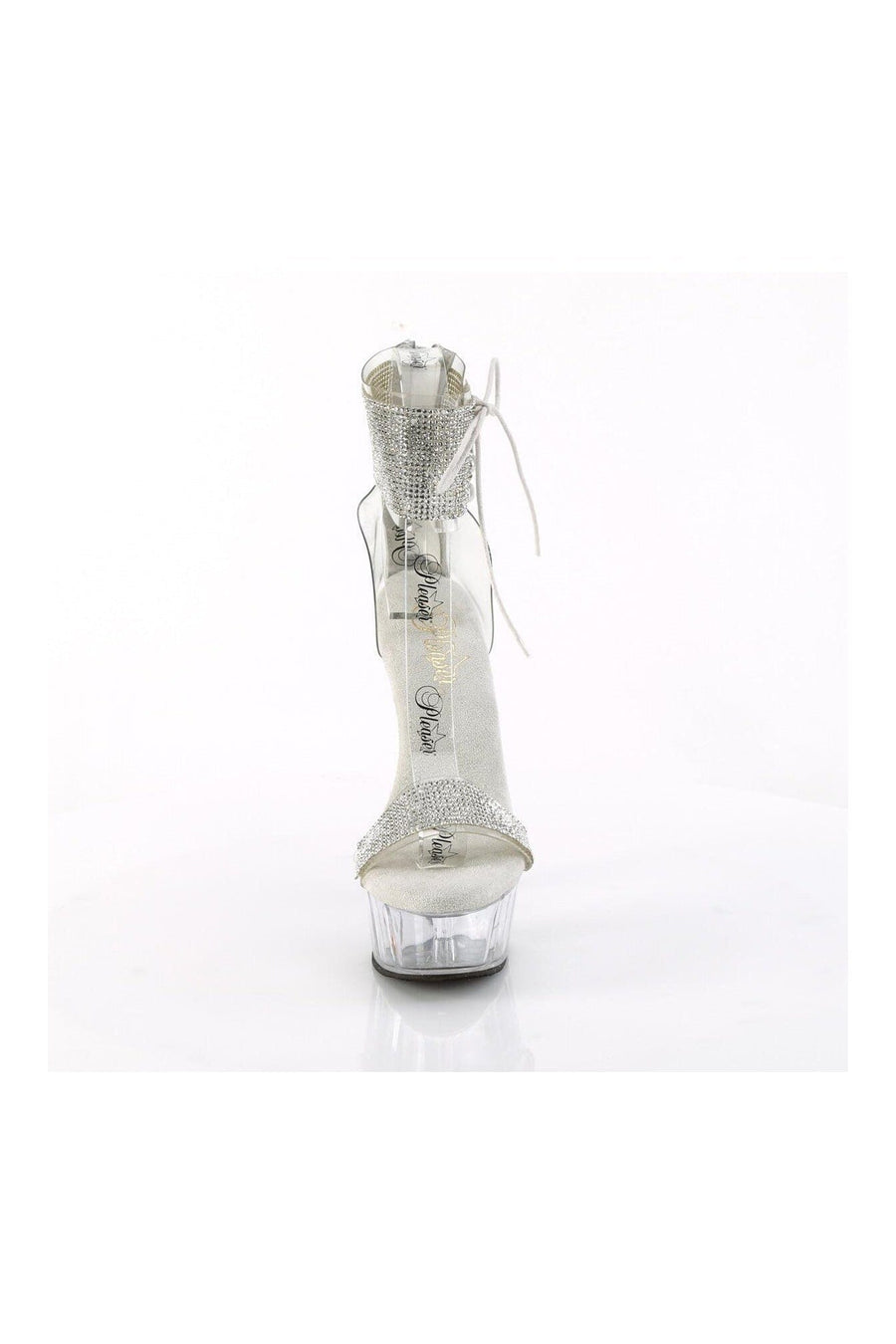 Pleaser DELIGHT-627RS Clear Vinyl Sandal in Clear Vinyl