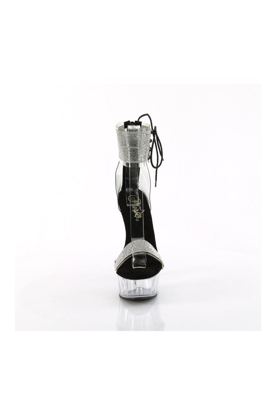 Pleaser DELIGHT-627RS Clear Vinyl Sandal in Clear Vinyl