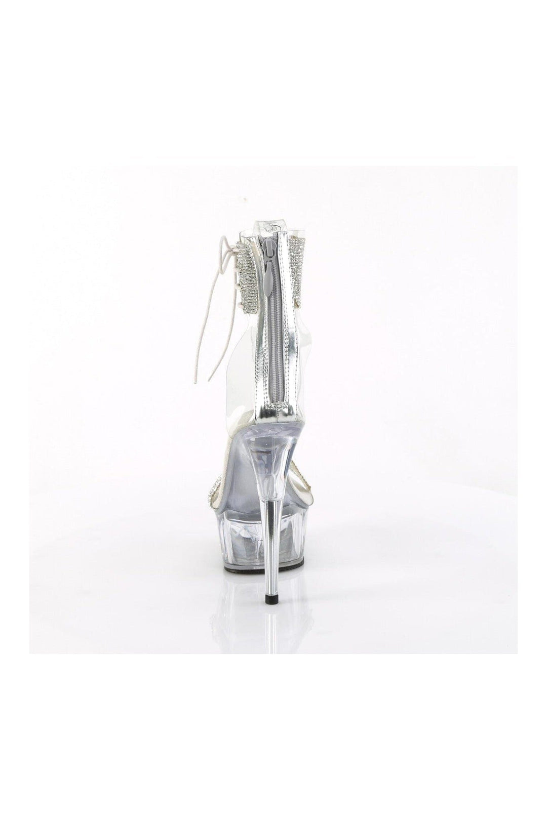 Pleaser DELIGHT-627RS Clear Vinyl Sandal in Clear Vinyl