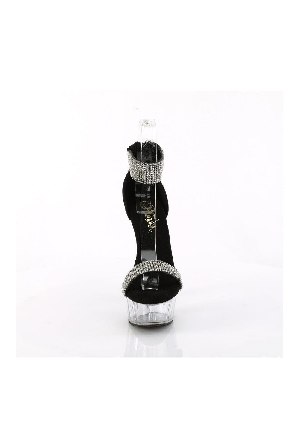 Pleaser DELIGHT-641 Black Fabric Sandal in Black Fabric