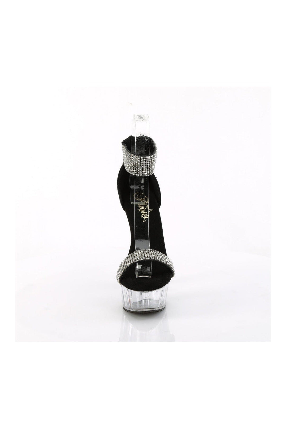 Pleaser DELIGHT-641 Black Fabric Sandal in Black Fabric