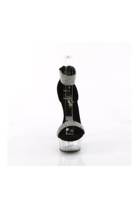 Pleaser DELIGHT-641 Black Fabric Sandal in Black Fabric