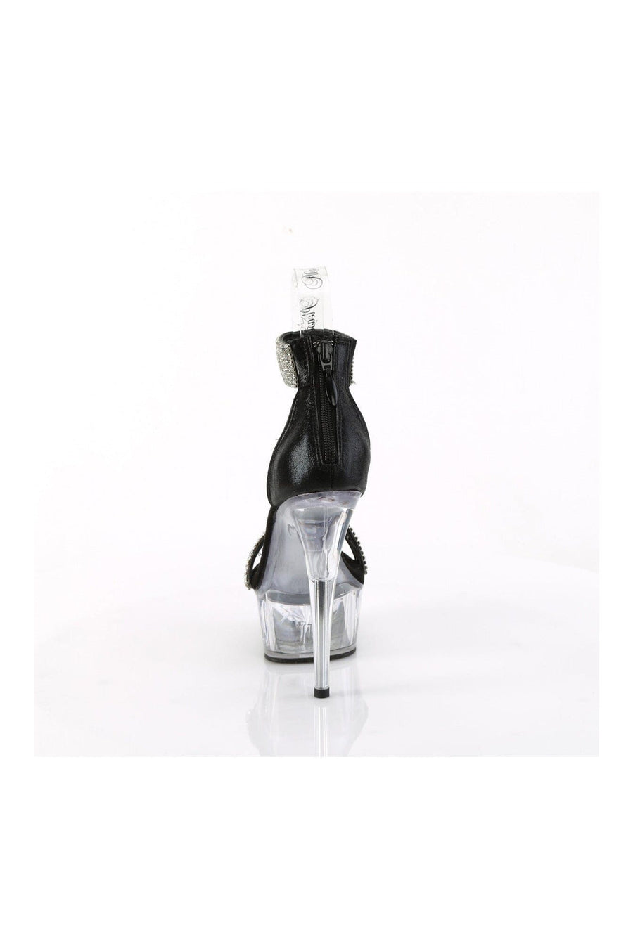 Pleaser DELIGHT-641 Black Fabric Sandal in Black Fabric