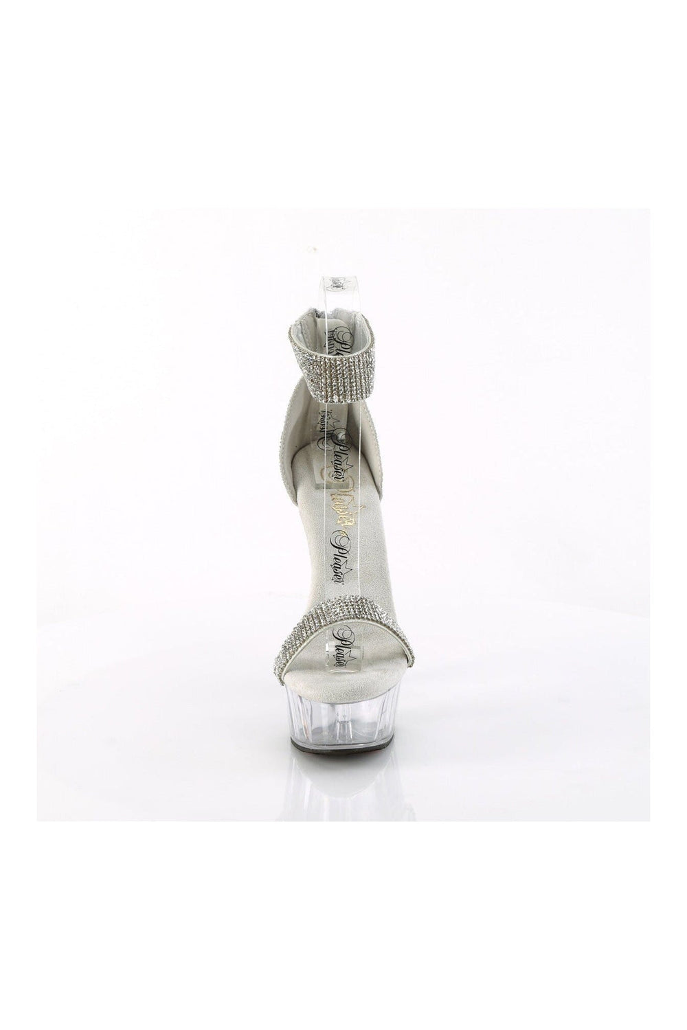 Pleaser DELIGHT-641 Silver Fabric Sandal in Silver Fabric