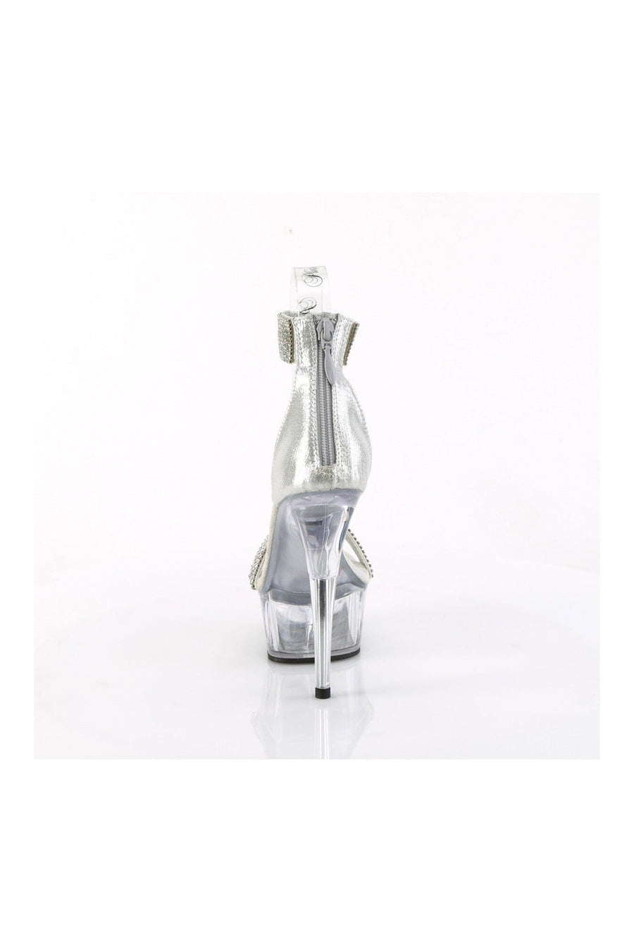 Pleaser DELIGHT-641 Silver Fabric Sandal in Silver Fabric
