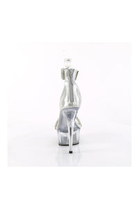 Pleaser DELIGHT-641 Silver Fabric Sandal in Silver Fabric