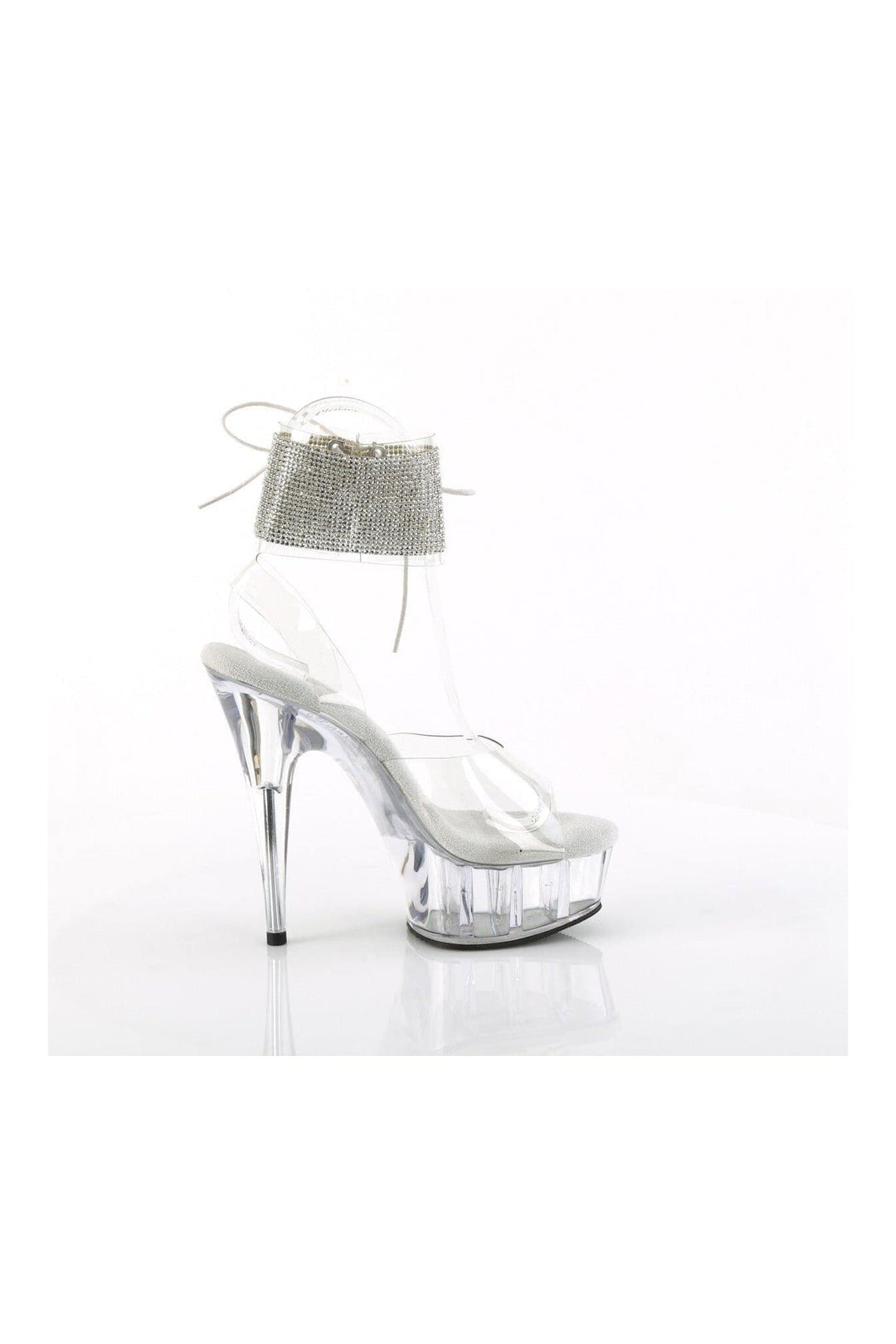 Pleaser DELIGHT-691-2RS Clear Vinyl Sandal in Clear Vinyl
