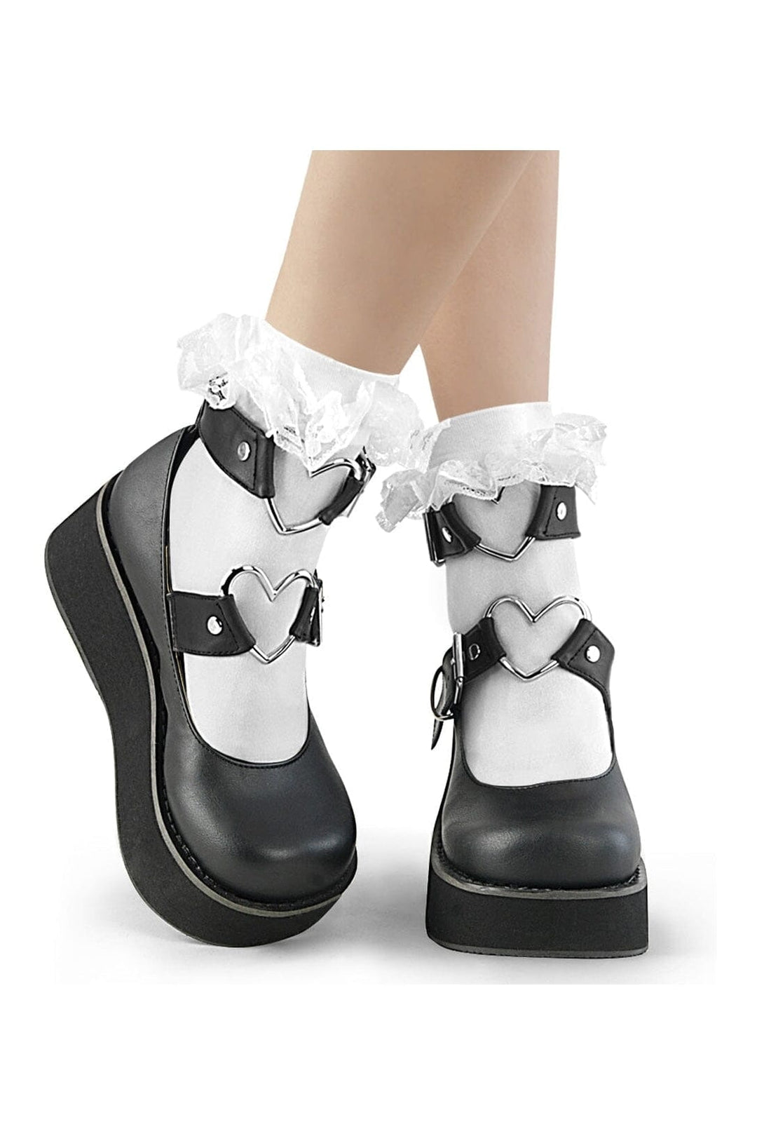 Demonia DH 10 Black Nylon Ankle Socks in Black Nylon from SexyShoes.com