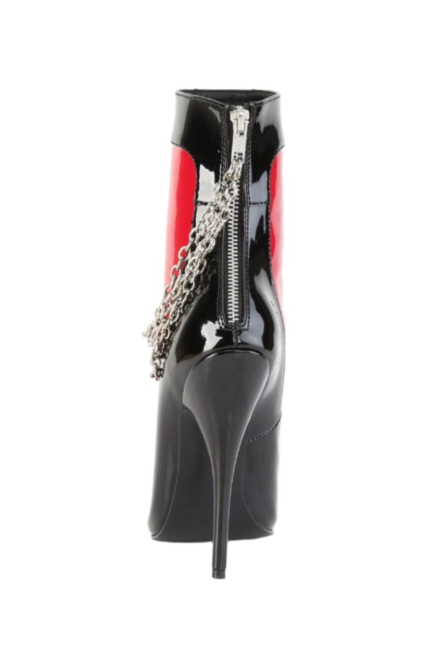 Devious DOMINA-1033 Ankle Boot in Black Patent