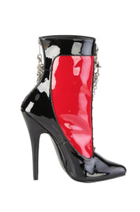 Devious DOMINA-1033 Ankle Boot in Black Patent