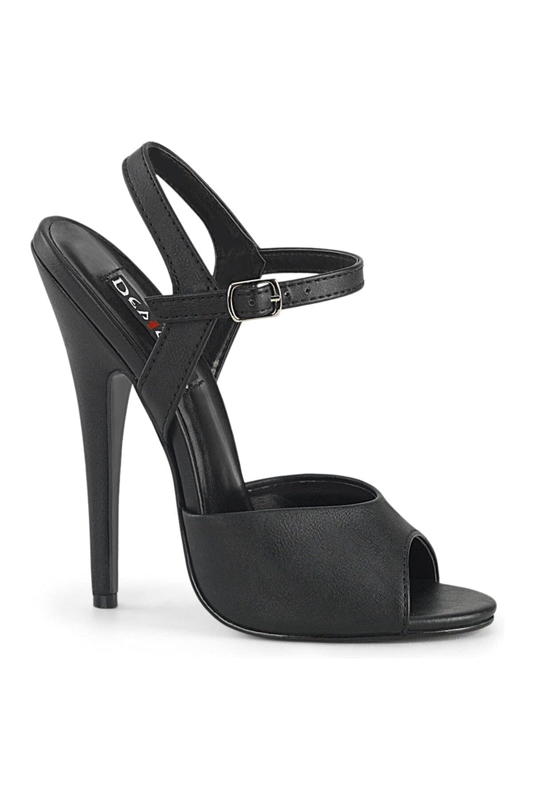 DOMINA-109 Black Faux Leather Sandal