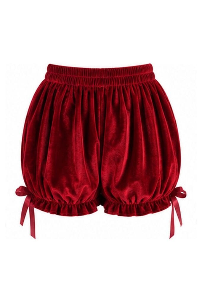 Dark Red Velvet Bloomers