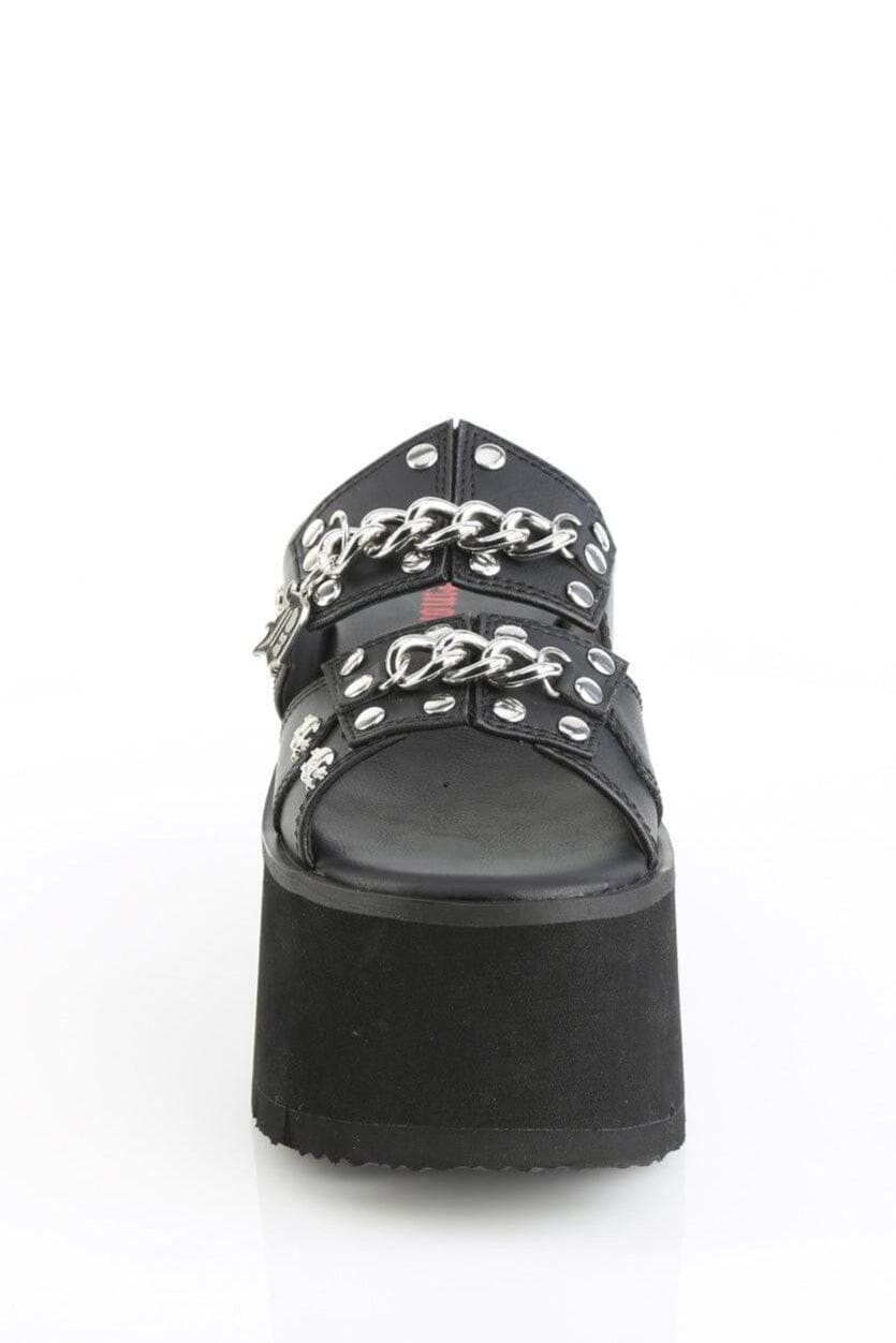 Demonia  ASHES-08 Sandal in Black Vegan Leather