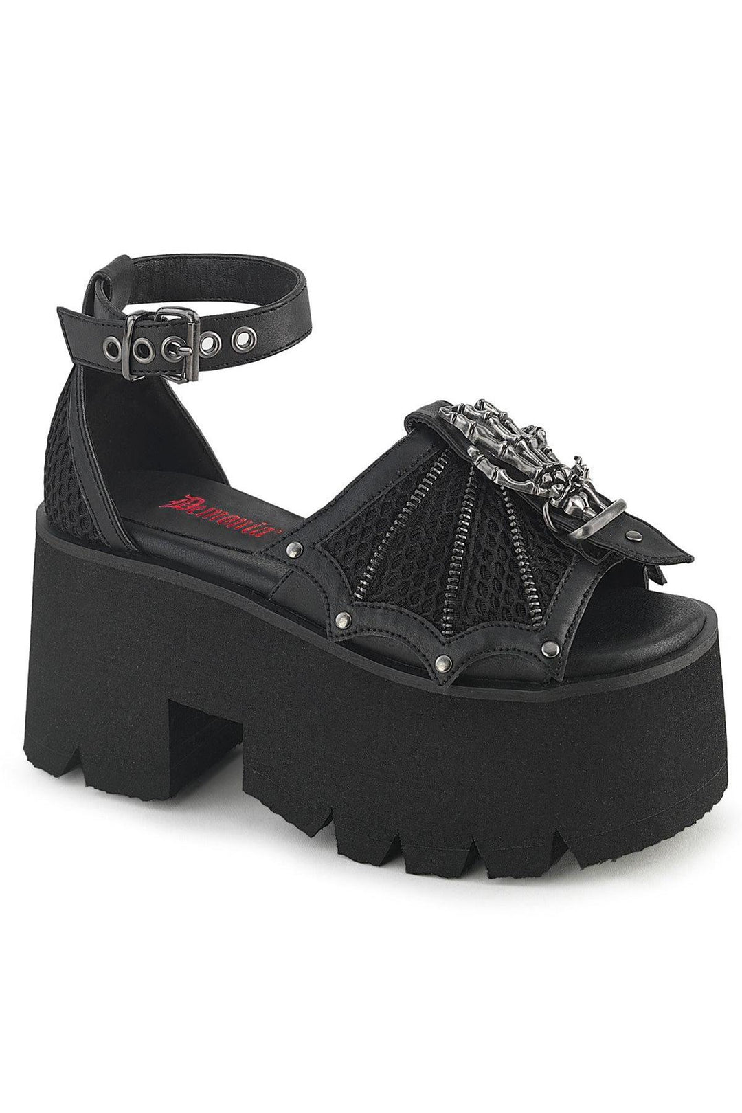 Demonia  ASHES-11 Sandal in Black Vegan Leather from SexyShoes.com