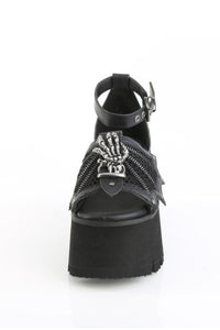 Demonia  ASHES-11 Sandal in Black Vegan Leather