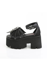 Demonia  ASHES-11 Sandal in Black Vegan Leather
