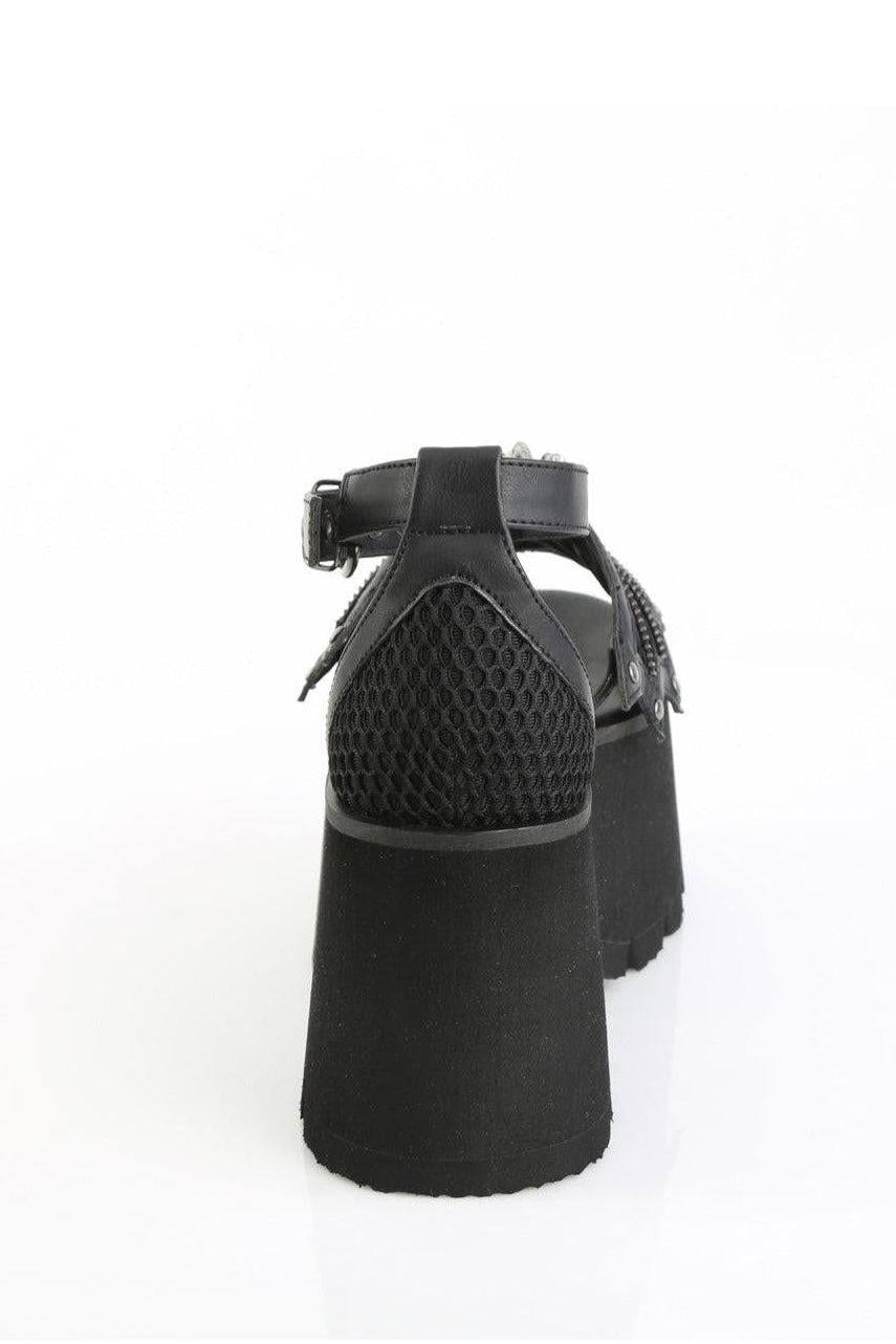 Demonia  ASHES-11 Sandal in Black Vegan Leather