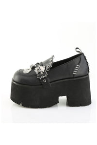 Demonia  ASHES-38 Loafer Shoe in Black Faux Leather